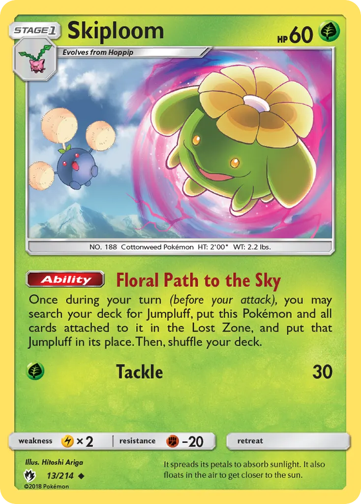 Skiploom — Lost Thunder 13 Pokémon card