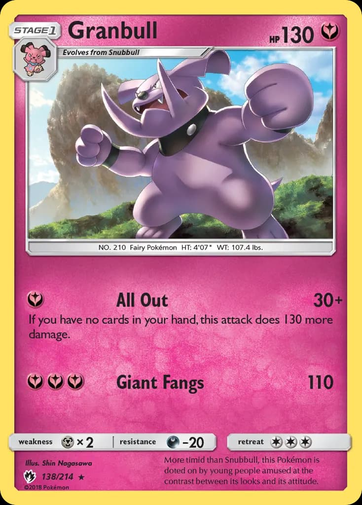Granbull — Lost Thunder 138 Pokémon card