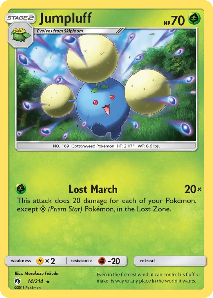 Jumpluff — Lost Thunder 14 Pokémon card