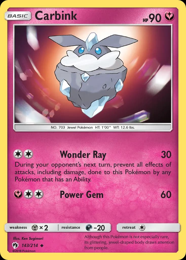 Carbink — Lost Thunder 143 Pokémon card