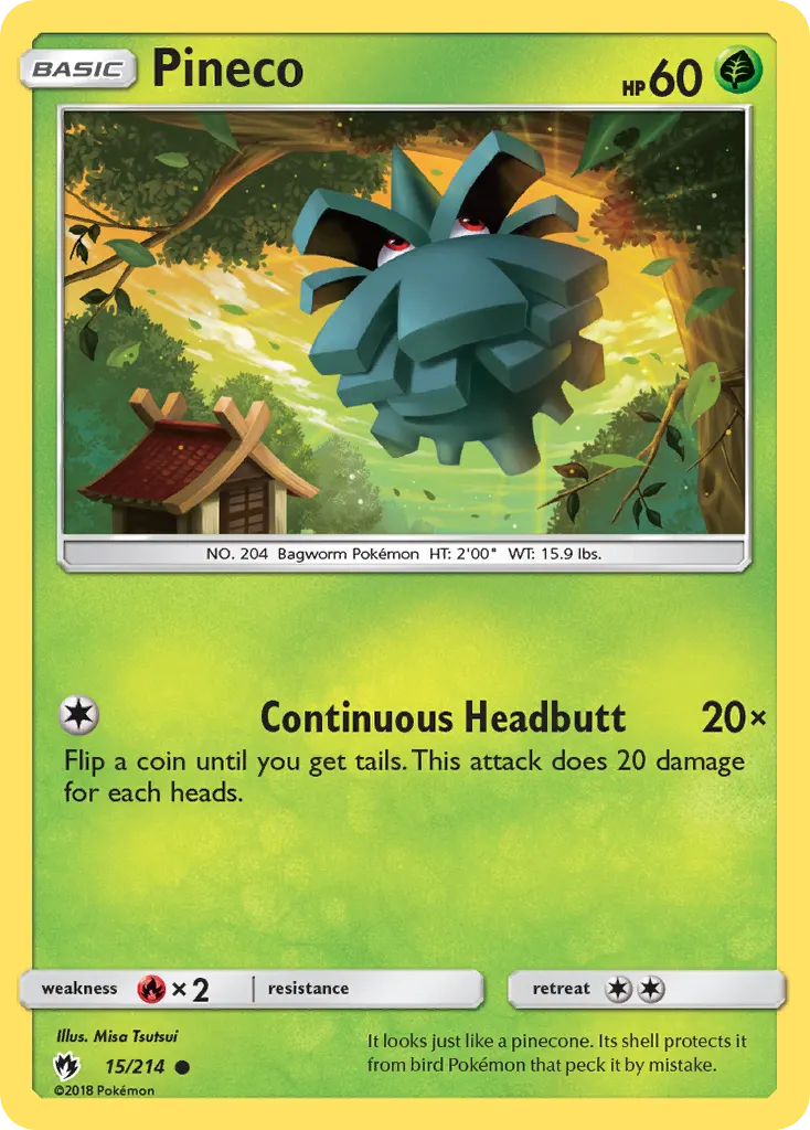 Pineco — Lost Thunder 15 Pokémon card