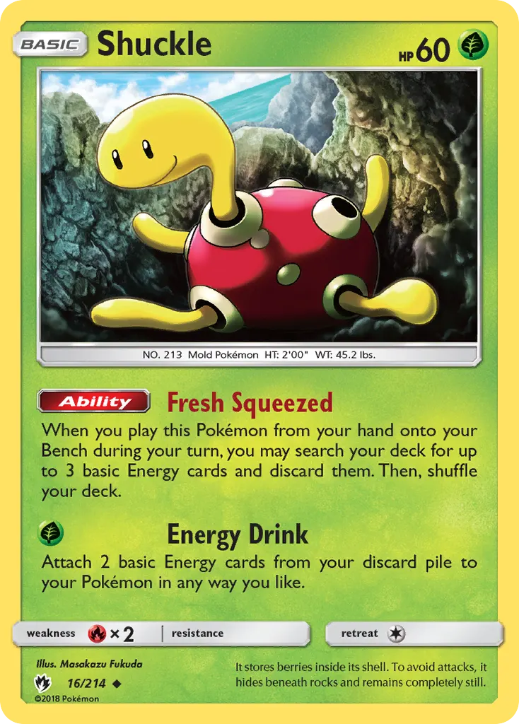 Shuckle — Lost Thunder 16 Pokémon card