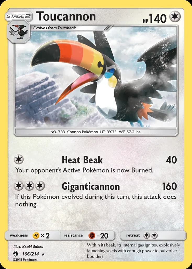 Toucannon — Lost Thunder 166 Pokémon card