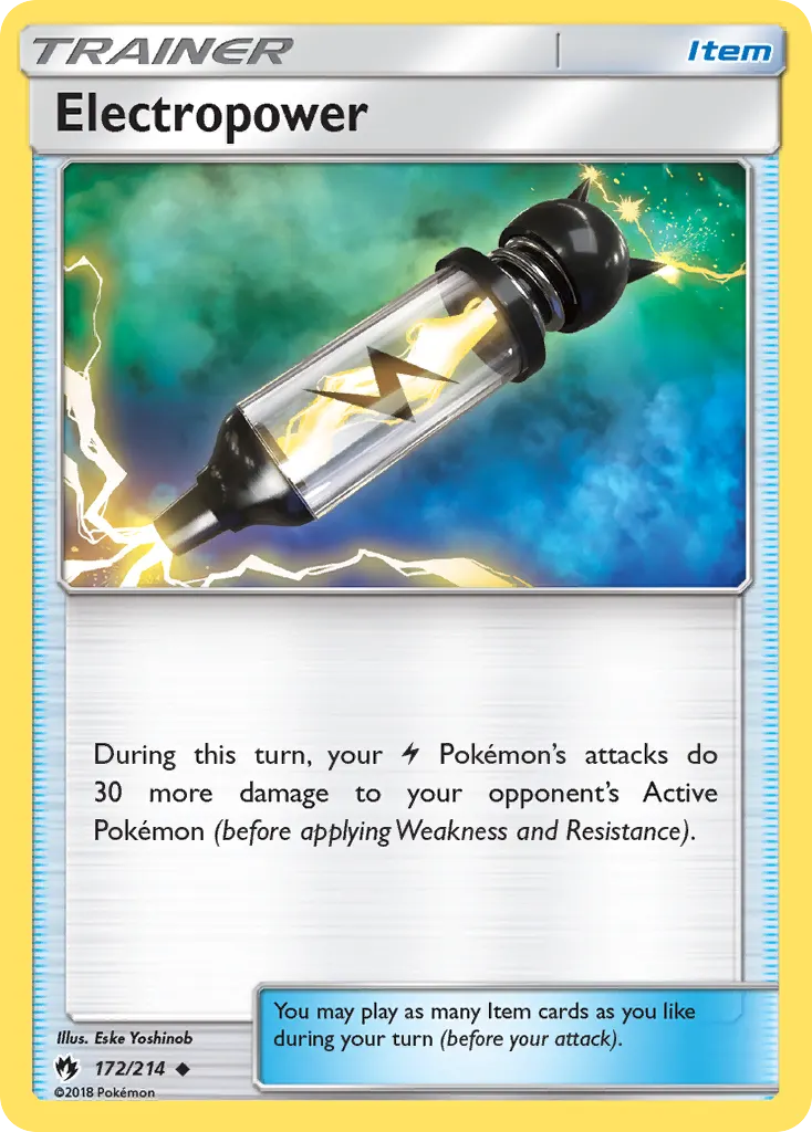 Electropower — Lost Thunder 172 Pokémon card