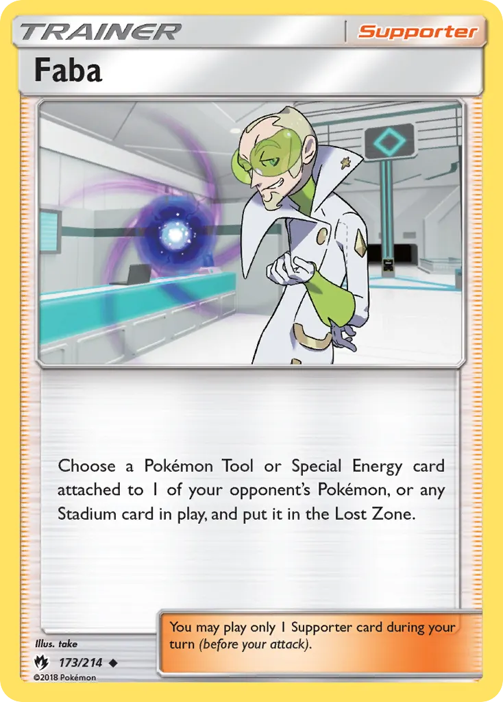 Faba — Lost Thunder 173 Pokémon card