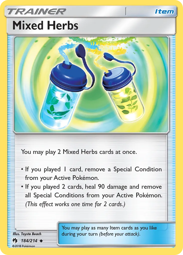 Mixed Herbs — Lost Thunder 184 Pokémon card