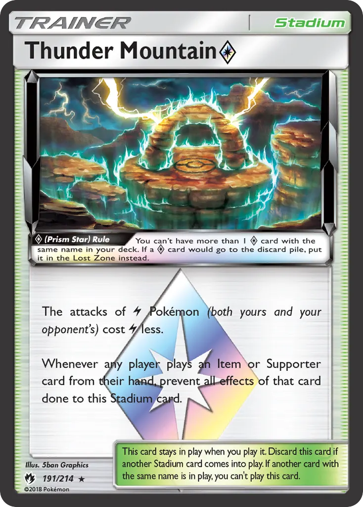 Thunder Mountain ◇ — Lost Thunder 191 Pokémon card