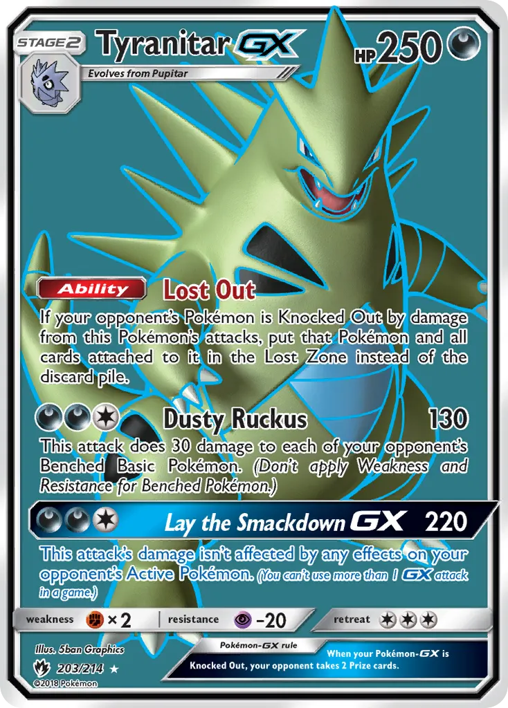 Tyranitar-GX — Lost Thunder 203 Pokémon card