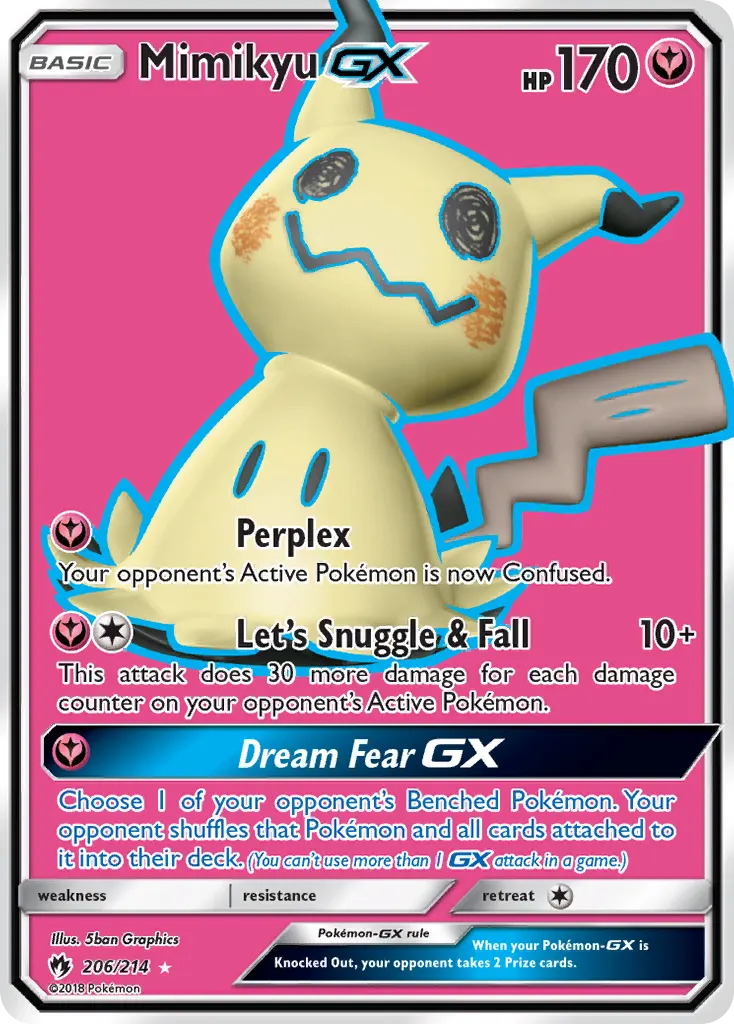 Mimikyu-GX — Lost Thunder 206 Pokémon card