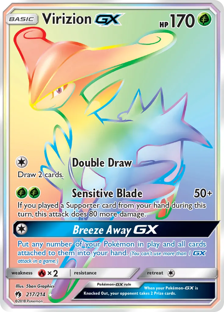 Virizion-GX — Lost Thunder 217 Pokémon card
