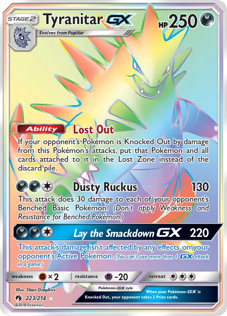 Tyranitar-GX — Lost Thunder 223 Pokémon card