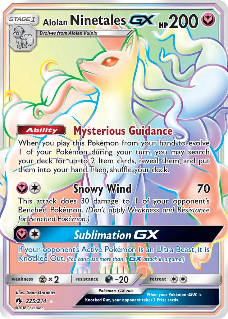 Alolan Ninetales-GX — Lost Thunder 225 Pokémon card