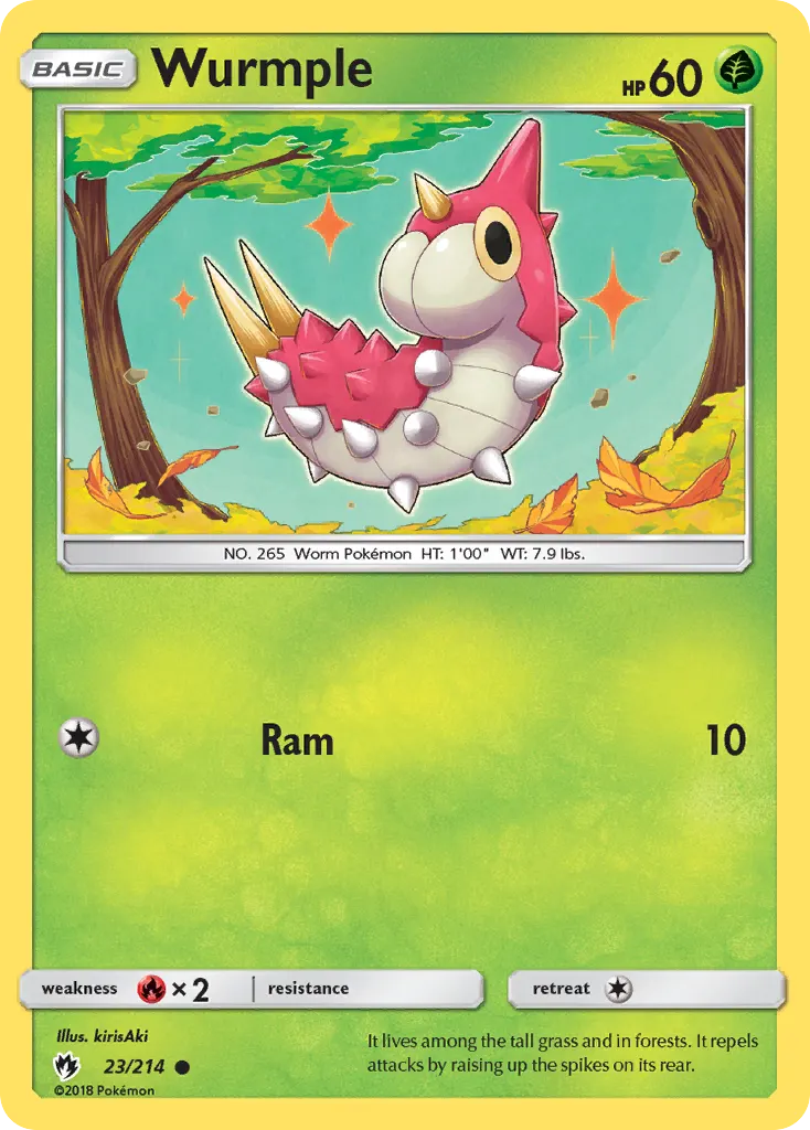 Wurmple — Lost Thunder 23 Pokémon card