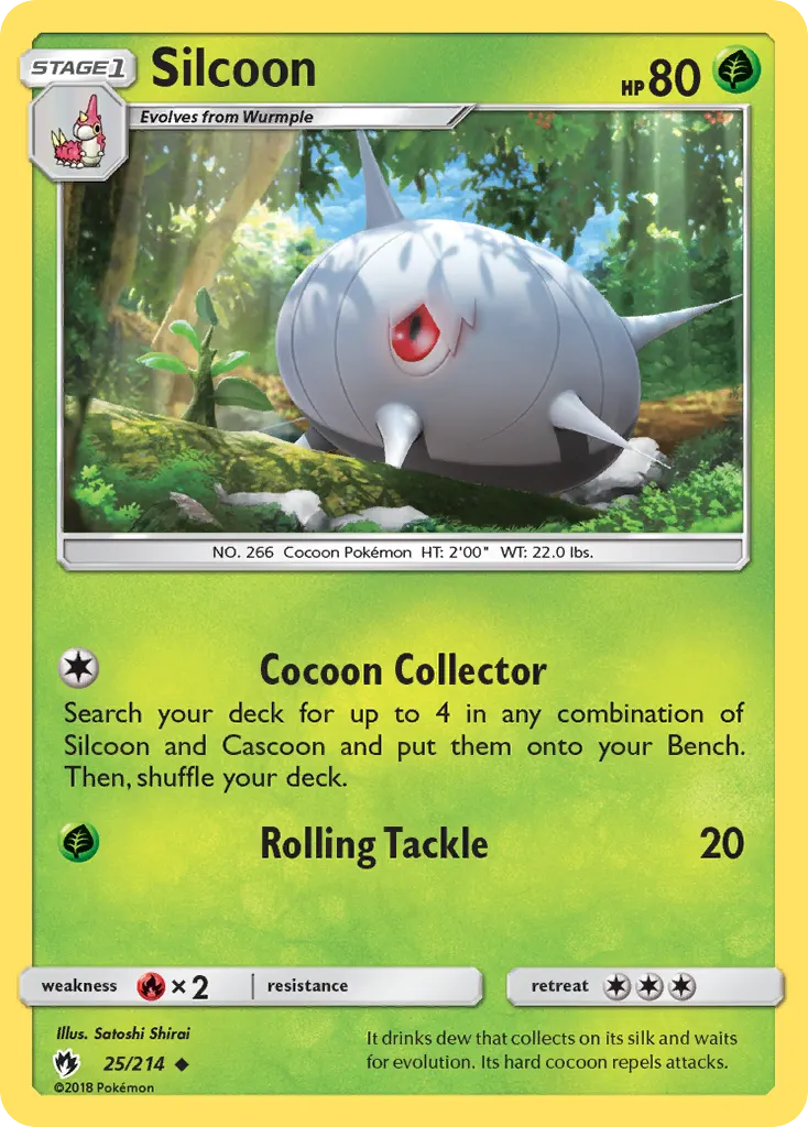 Silcoon — Lost Thunder 25 Pokémon card