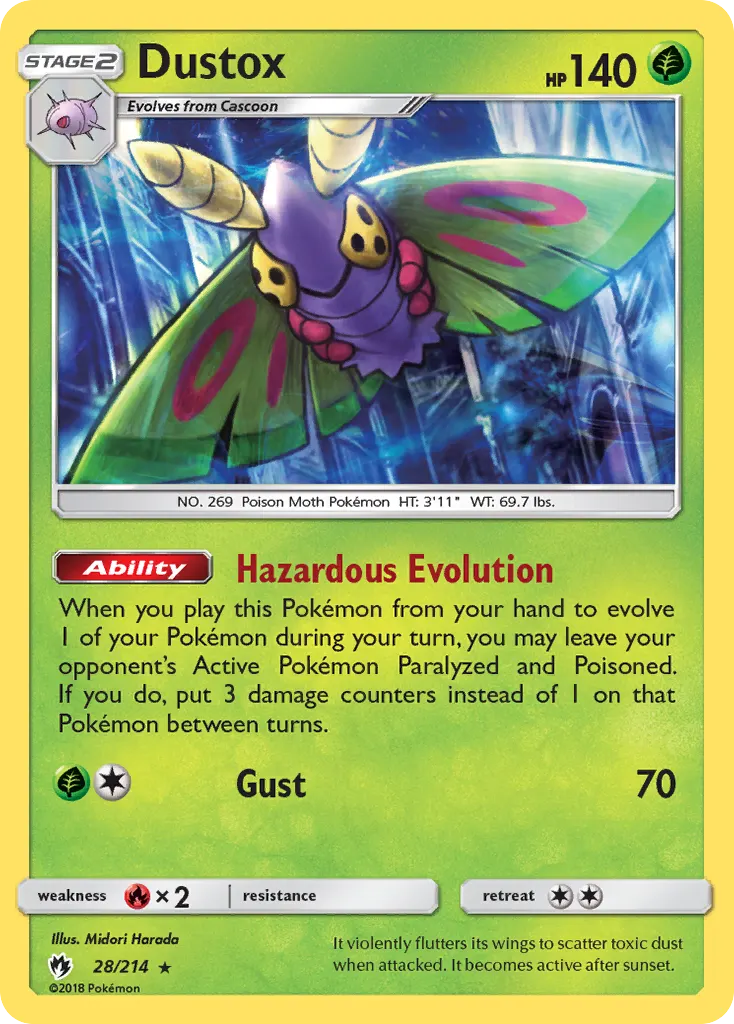 Dustox — Lost Thunder 28 Pokémon card