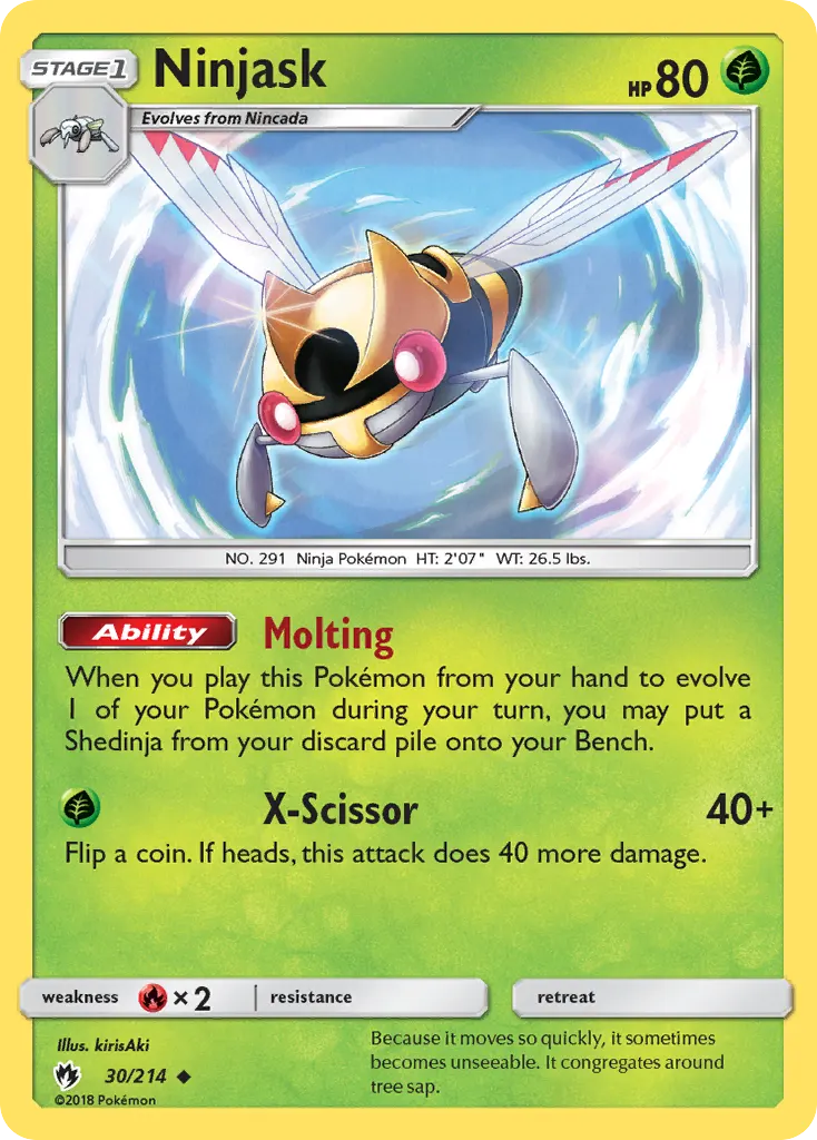 Ninjask — Lost Thunder 30 Pokémon card