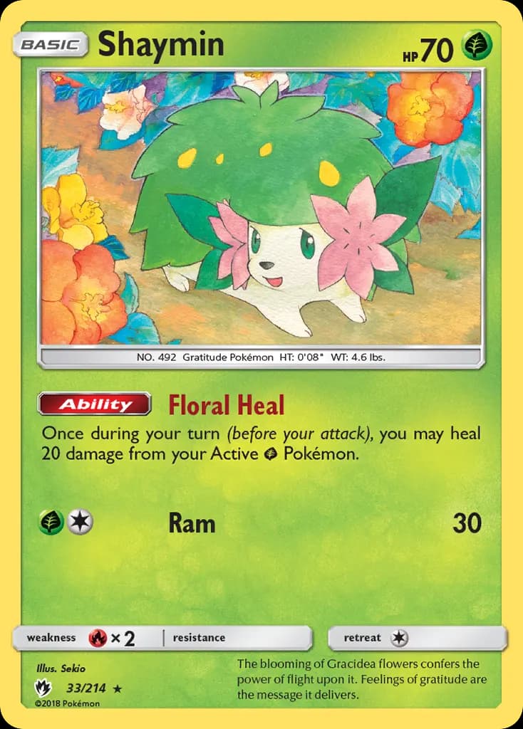 Shaymin — Lost Thunder 33 Pokémon card