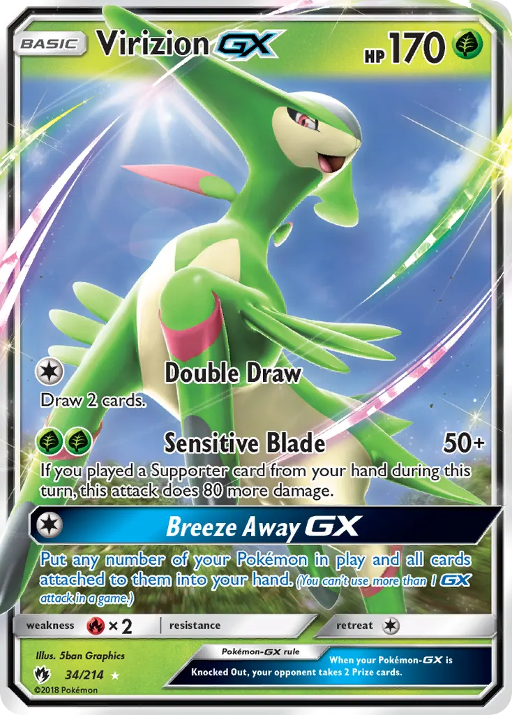 Virizion-GX — Lost Thunder 34 Pokémon card