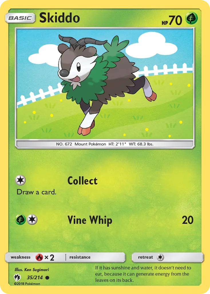 Skiddo — Lost Thunder 35 Pokémon card