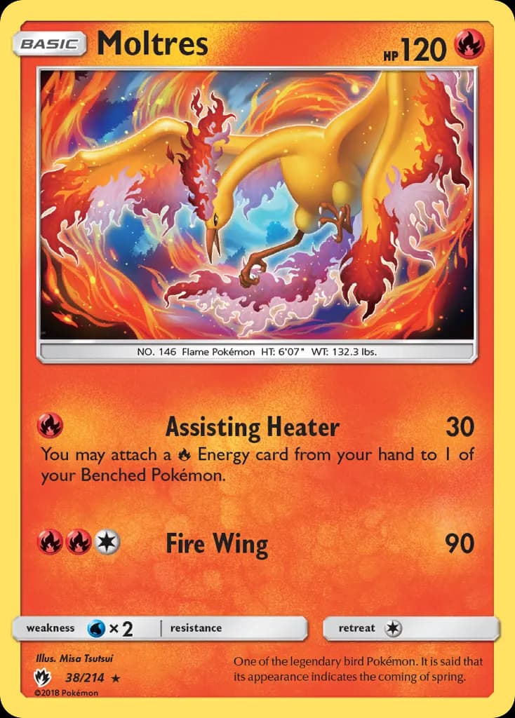 Moltres — Lost Thunder 38 Pokémon card