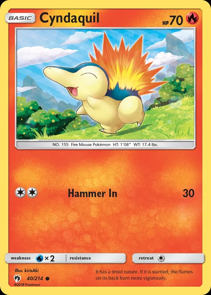 Cyndaquil — Lost Thunder 40 Pokémon card