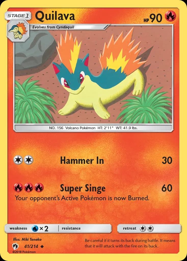 Quilava — Lost Thunder 41 Pokémon card