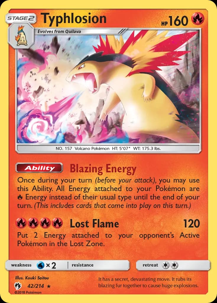 Typhlosion — Lost Thunder 42 Pokémon card