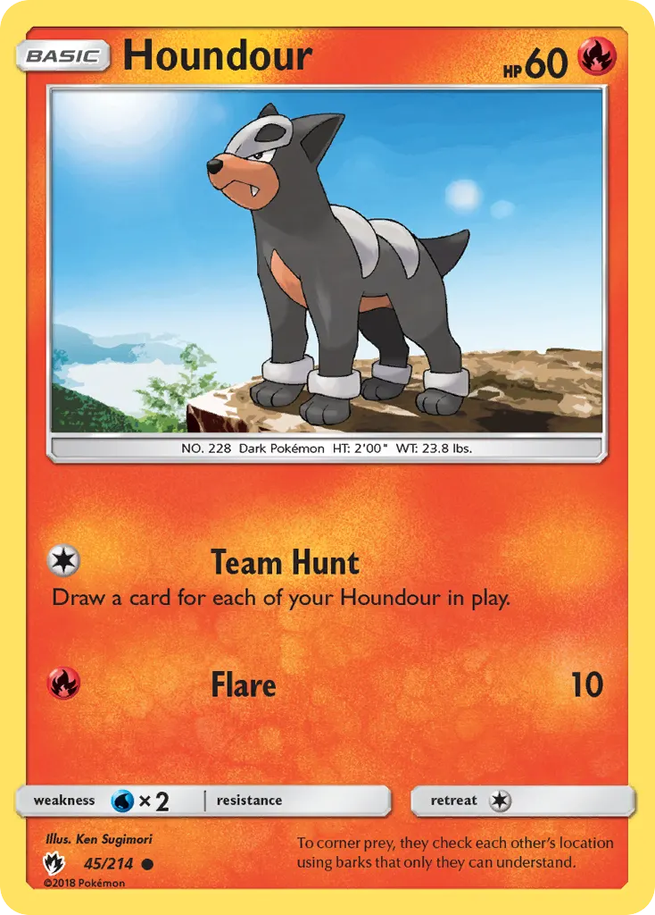 Houndour — Lost Thunder 45 Pokémon card