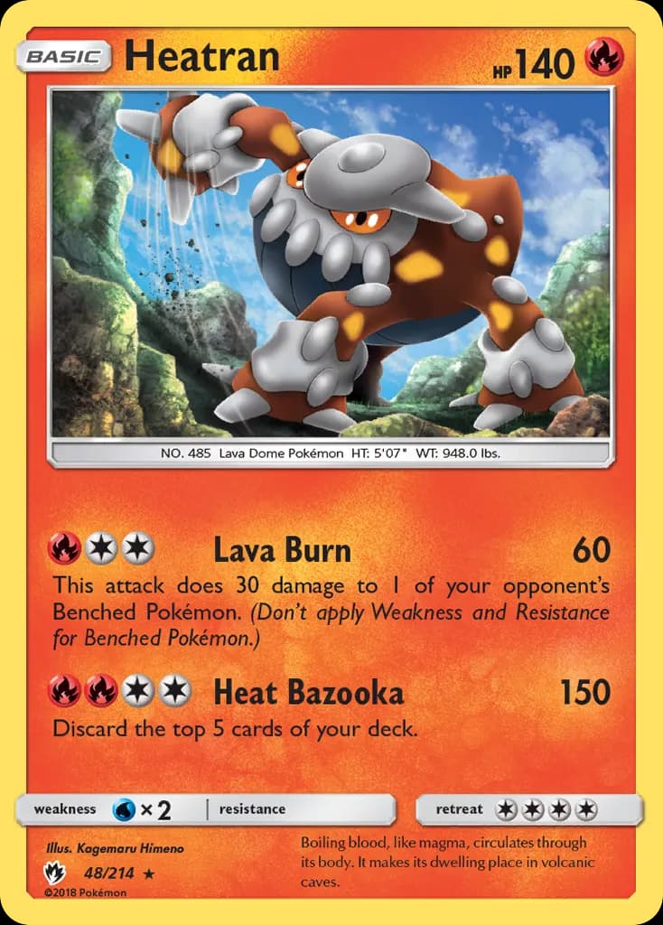 Heatran — Lost Thunder 48 Pokémon card