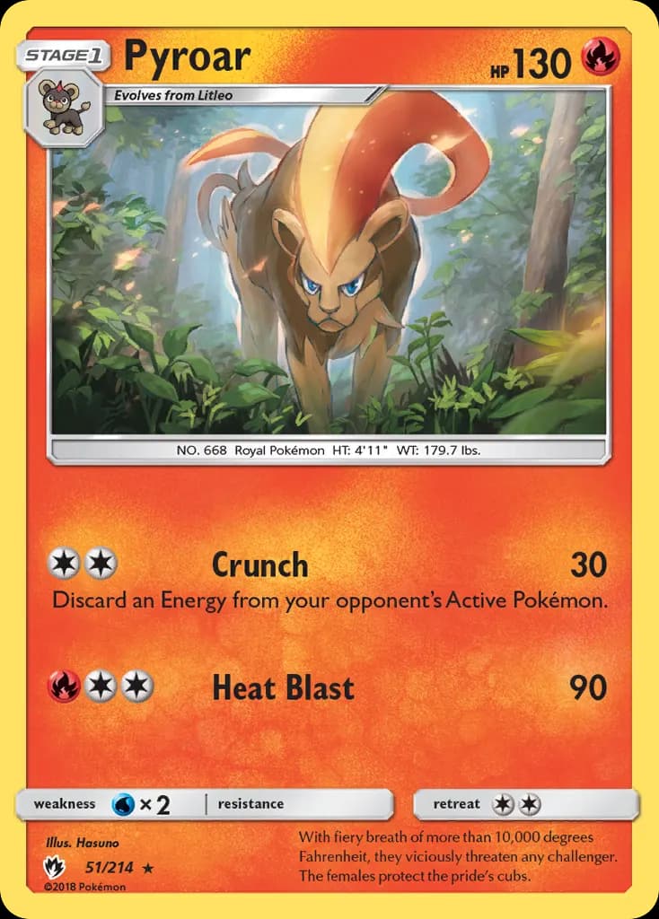 Pyroar — Lost Thunder 51 Pokémon card