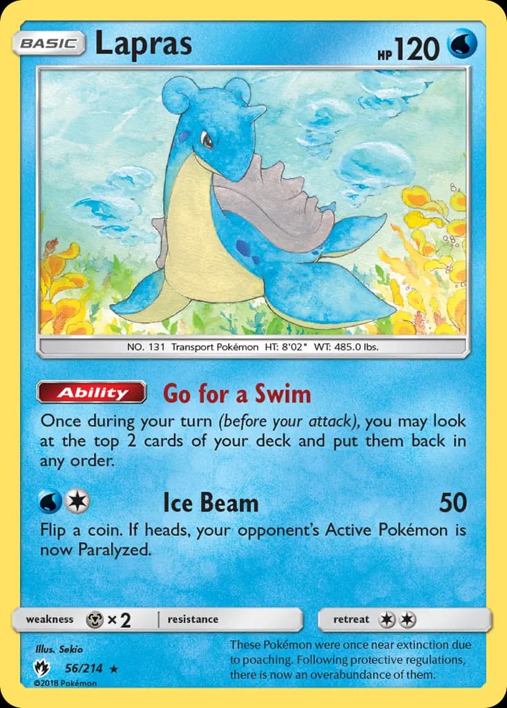 Lapras — Lost Thunder 56 Pokémon card