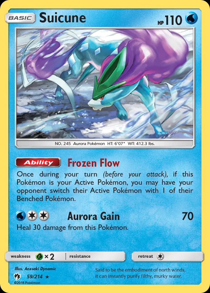 Suicune — Lost Thunder 59 Pokémon card