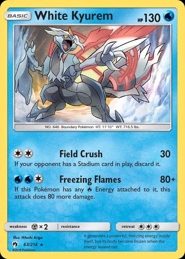 White Kyurem — Lost Thunder 63 Pokémon card