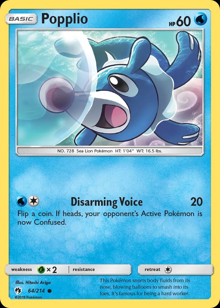 Popplio — Lost Thunder 64 Pokémon card