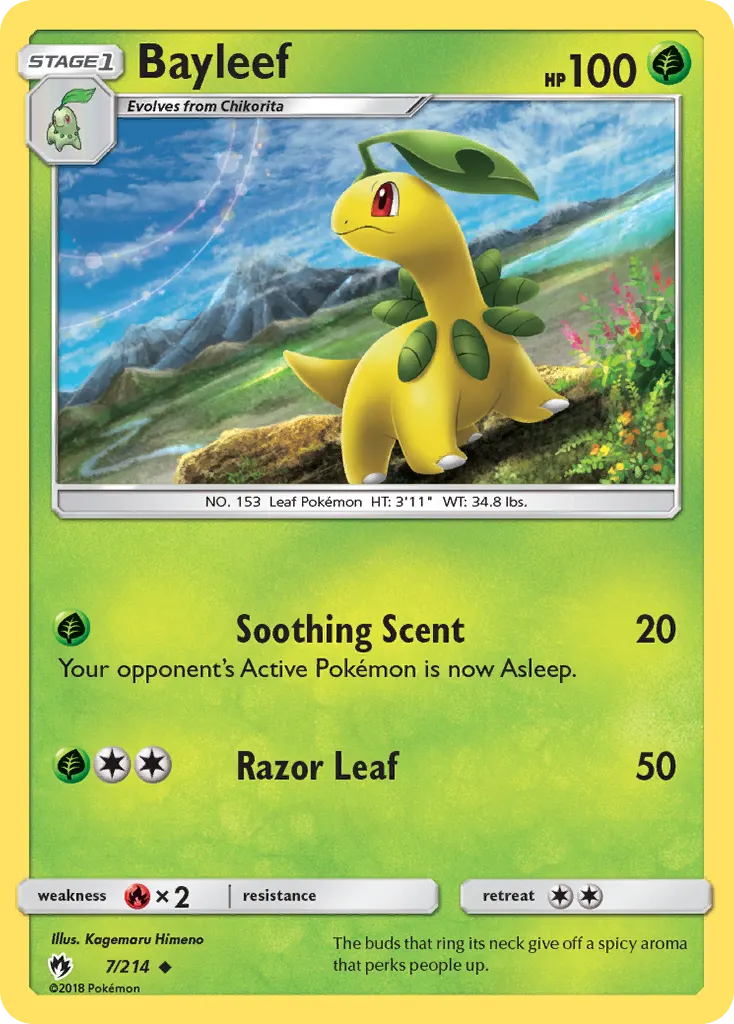 Bayleef — Lost Thunder 7 Pokémon card