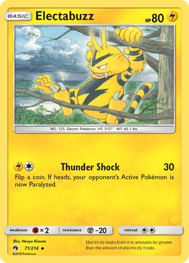Electabuzz — Lost Thunder 71 Pokémon card