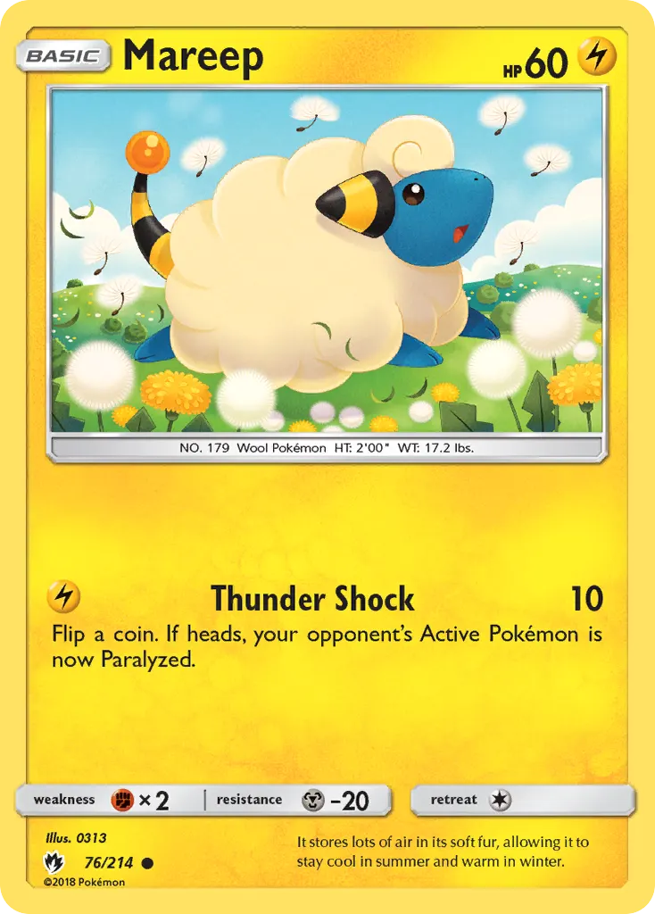 Mareep — Lost Thunder 76 Pokémon card