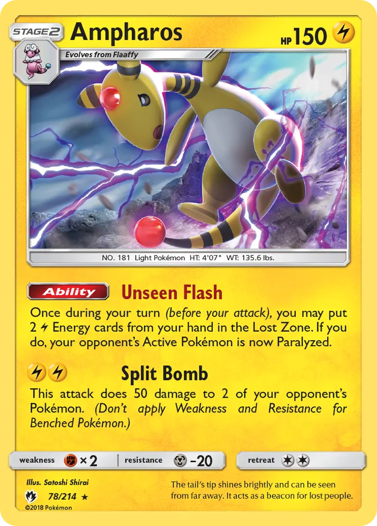 Ampharos — Lost Thunder 78 Pokémon card