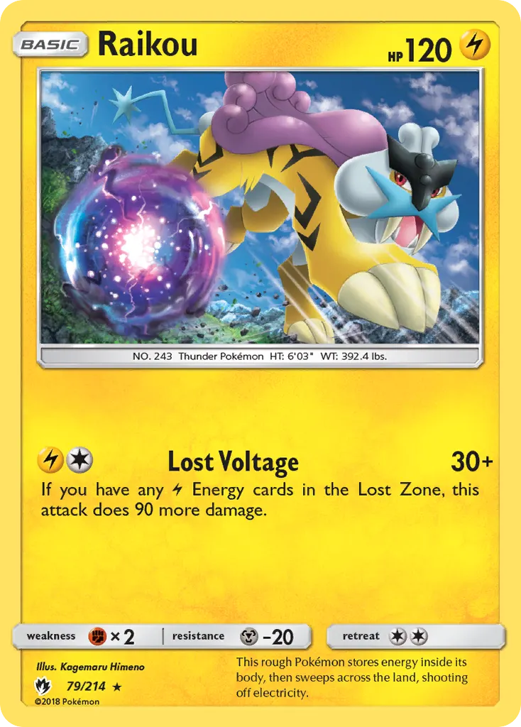 Raikou — Lost Thunder 79 Pokémon card