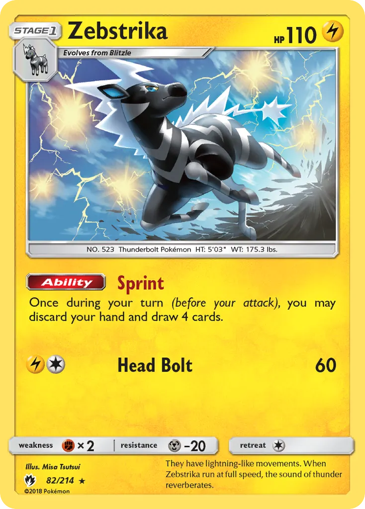 Zebstrika — Lost Thunder 82 Pokémon card