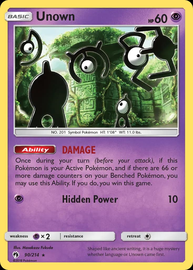 Unown — Lost Thunder 90 Pokémon card