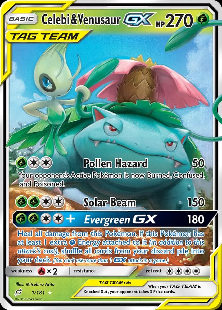 Celebi & Venusaur-GX — Team Up 1 Pokémon card