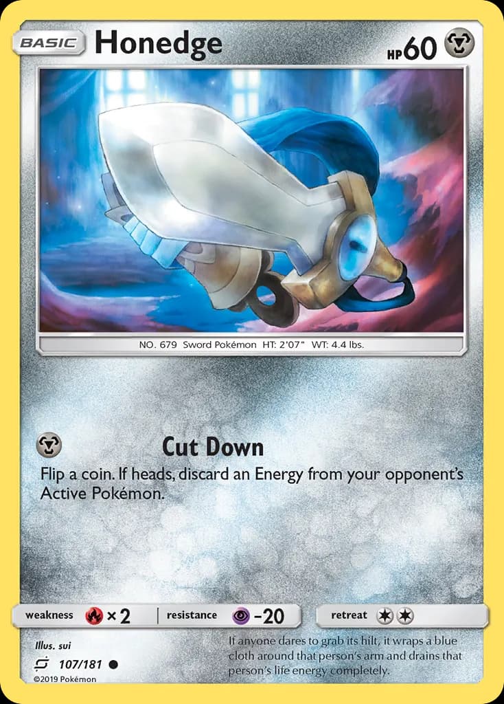 Honedge — Team Up 107 Pokémon card