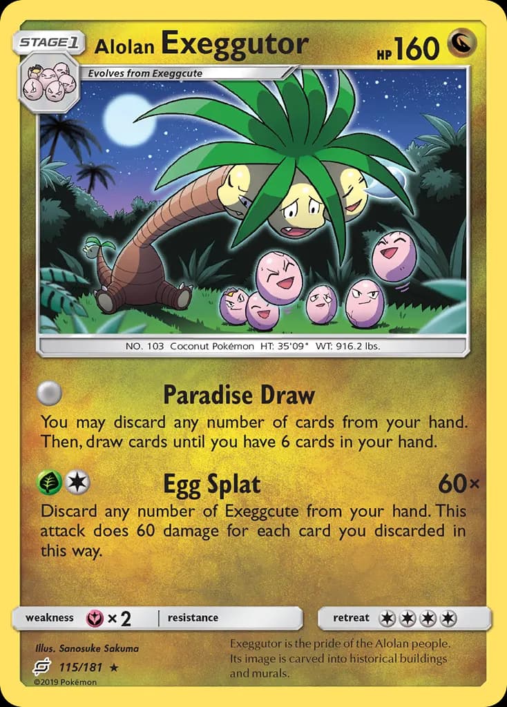 Alolan Exeggutor — Team Up 115 Pokémon card