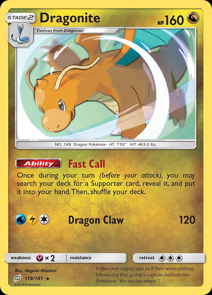 Dragonite — Team Up 119 Pokémon card