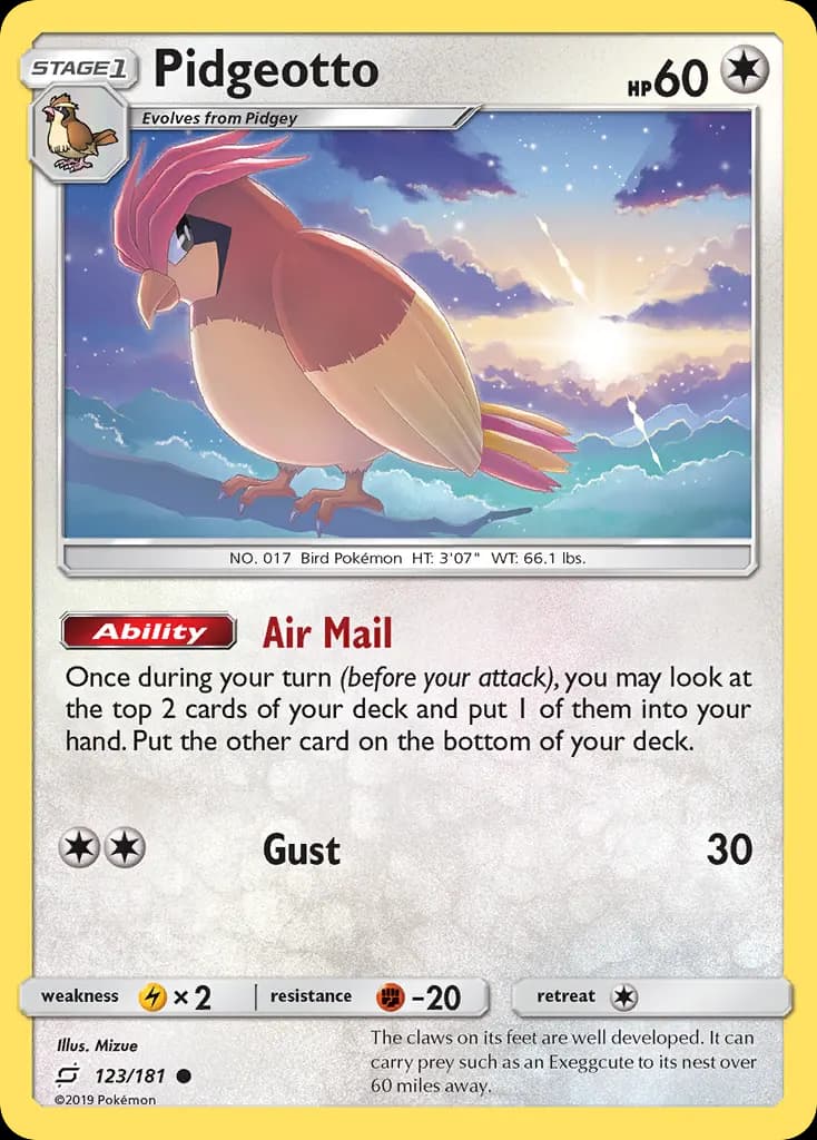 Pidgeotto — Team Up 123 Pokémon card