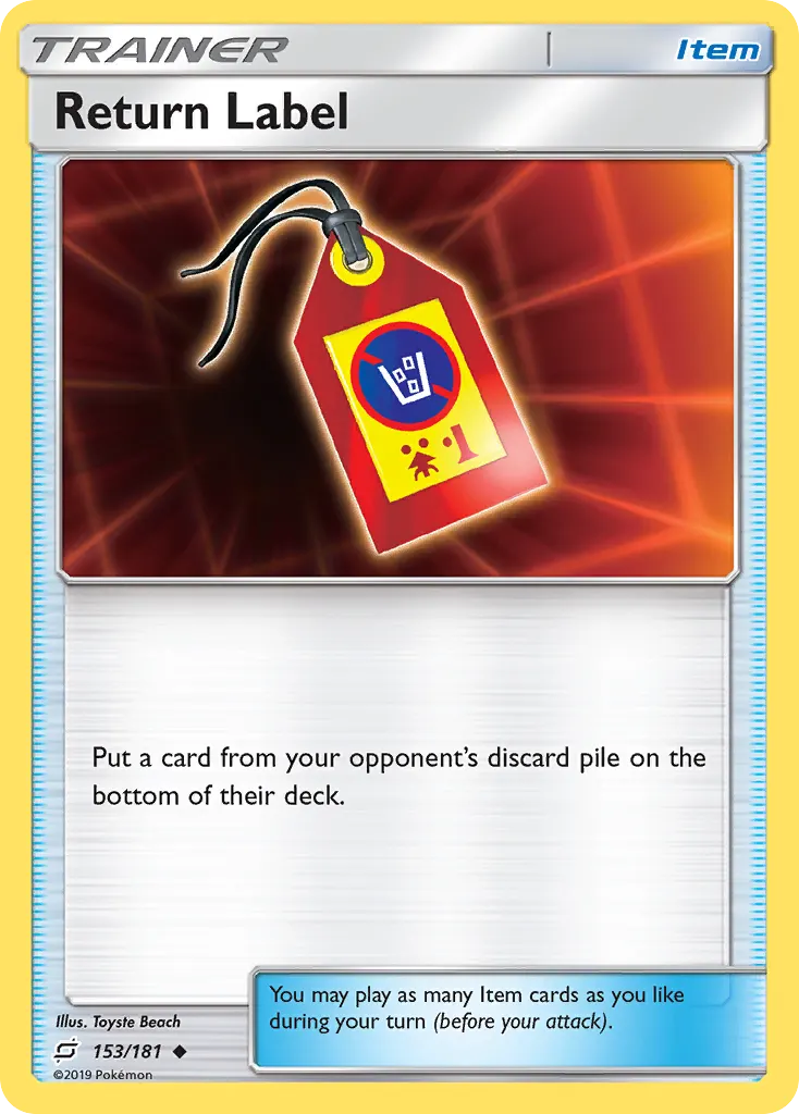 Return Label — Team Up 153 Pokémon card