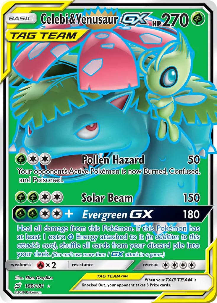 Celebi & Venusaur-GX — Team Up 159 Pokémon card