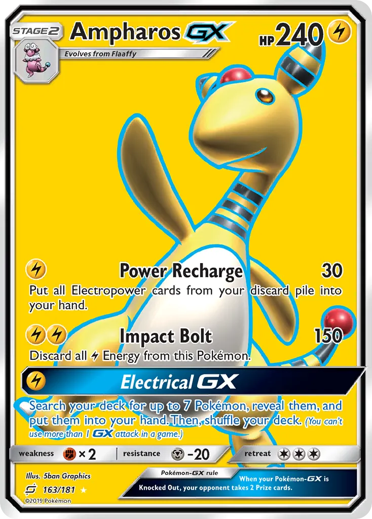 Ampharos-GX — Team Up 163 Pokémon card