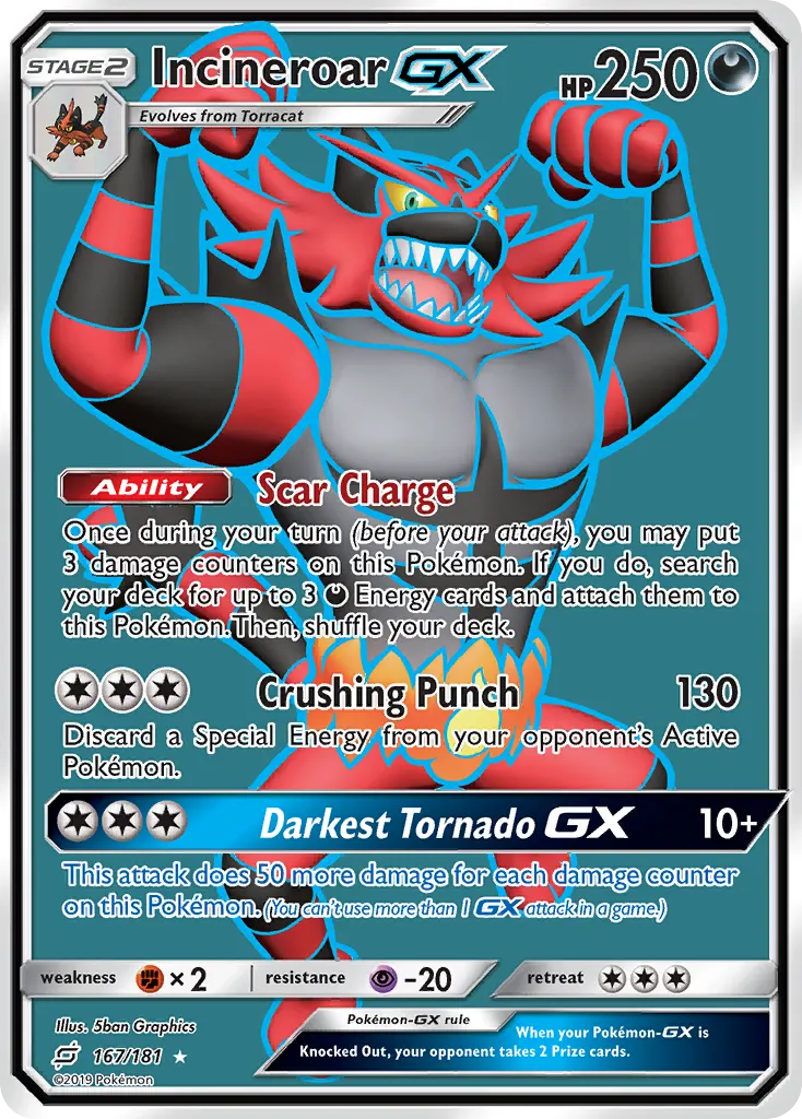 Incineroar-GX — Team Up 167 Pokémon card